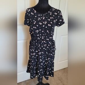 Banana Republic Floral Flounce Hem Dress SIZE XS PETITE